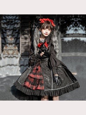 Dim Light Lolita Style Dress JSK + Waist Belt + Choker Set (KJ48)
